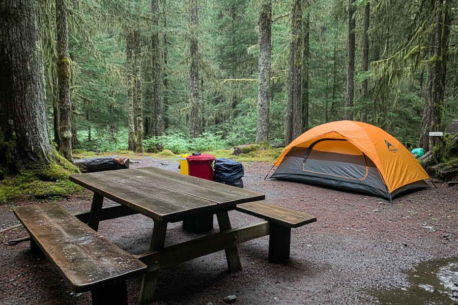 Camping in the Strathcona Provincial Park Campground