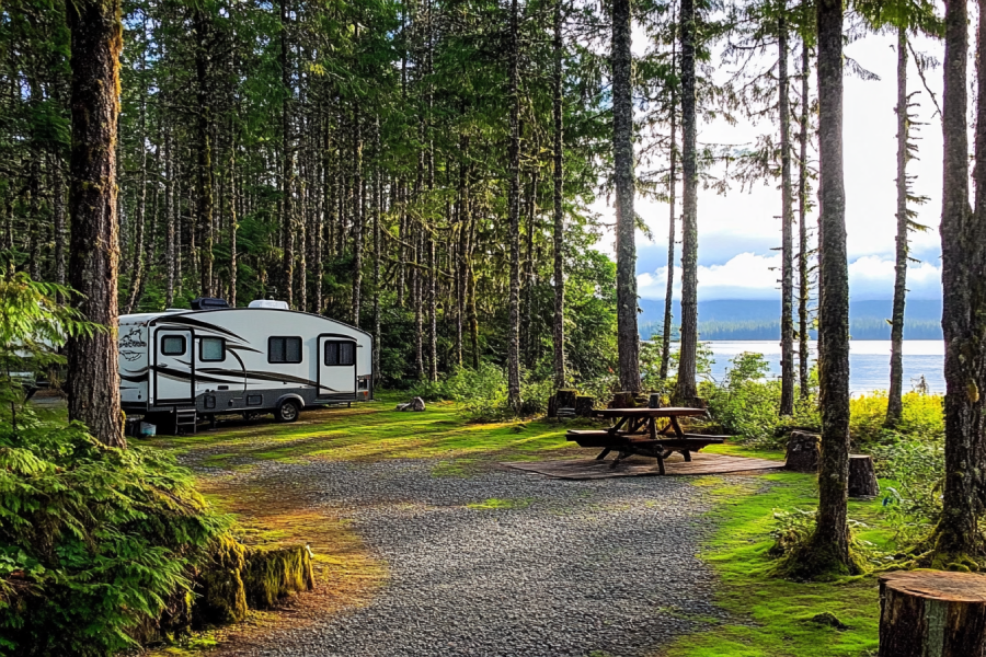 Camping in the Living Forest Oceanside Campground & RV Park