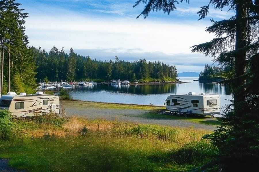 Camping in the Alder Bay RV Park & Marina