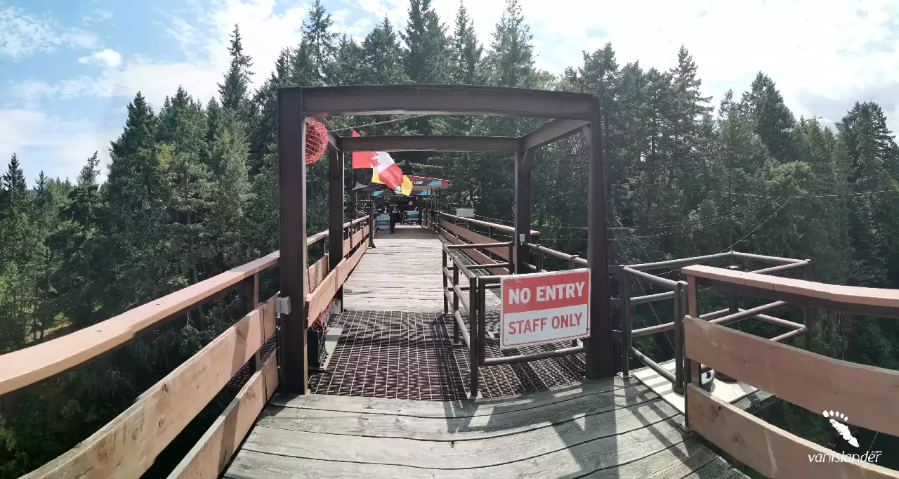 View of a bridge for bungee jumping in Wild play - Nanaimo,  Vancouver Island