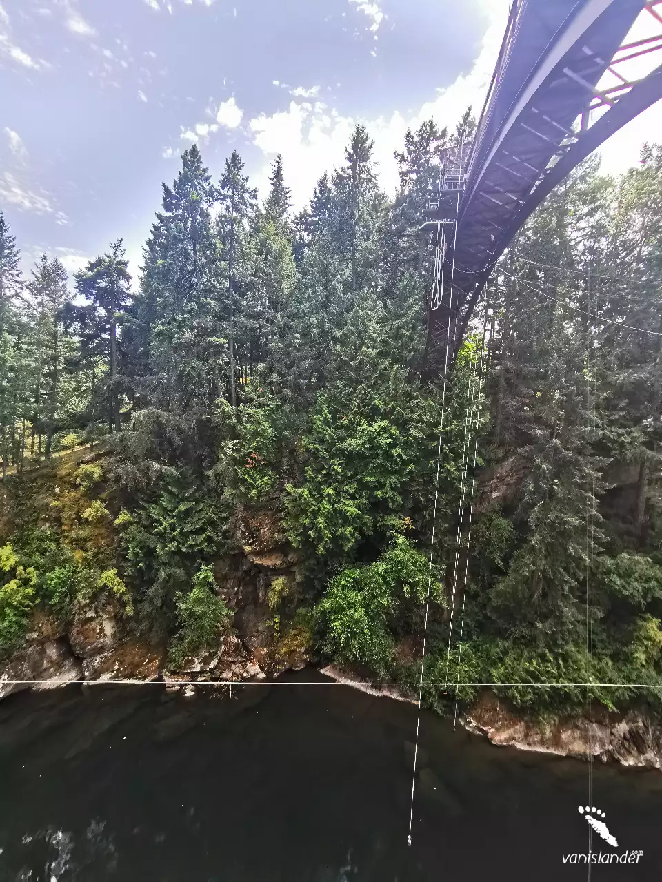 View of a bridge for bungee jumping in Wild play - Nanaimo,  Vancouver Island