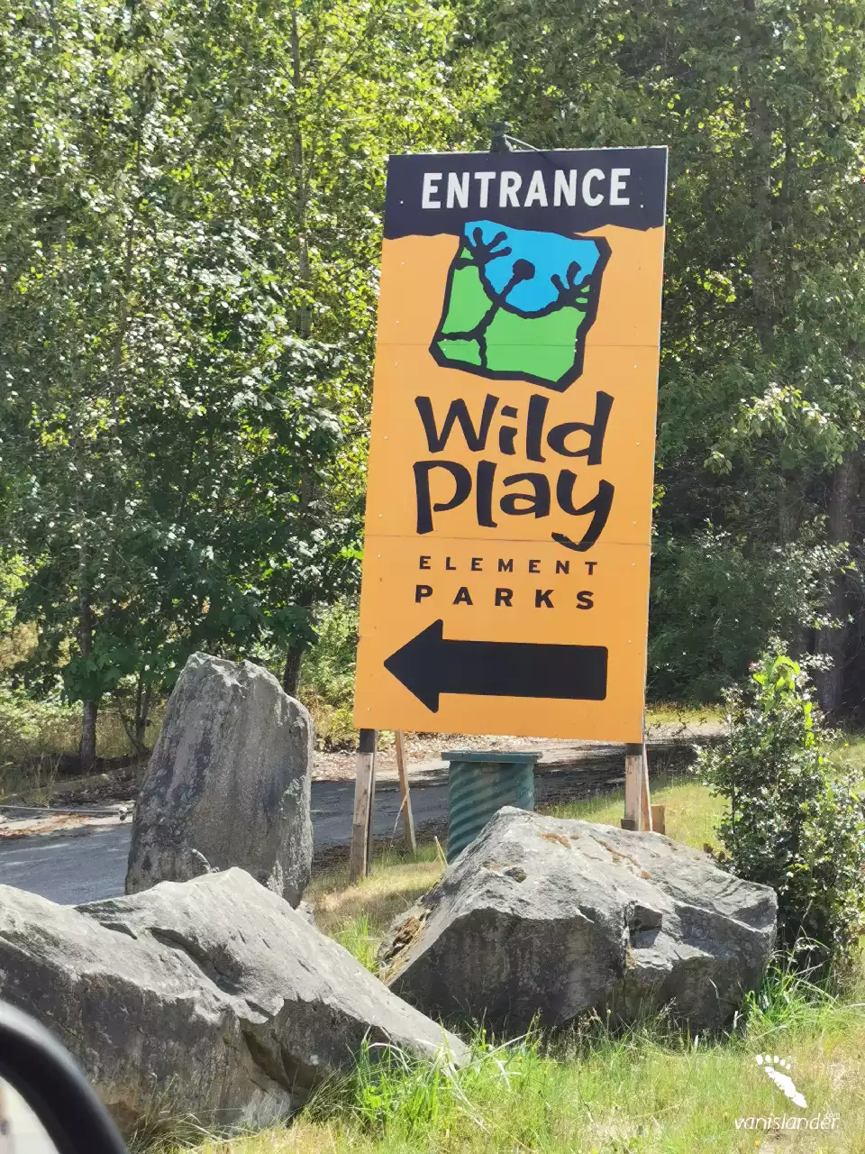 WildPlay entrance board in Nanaimo,  Vancouver Island