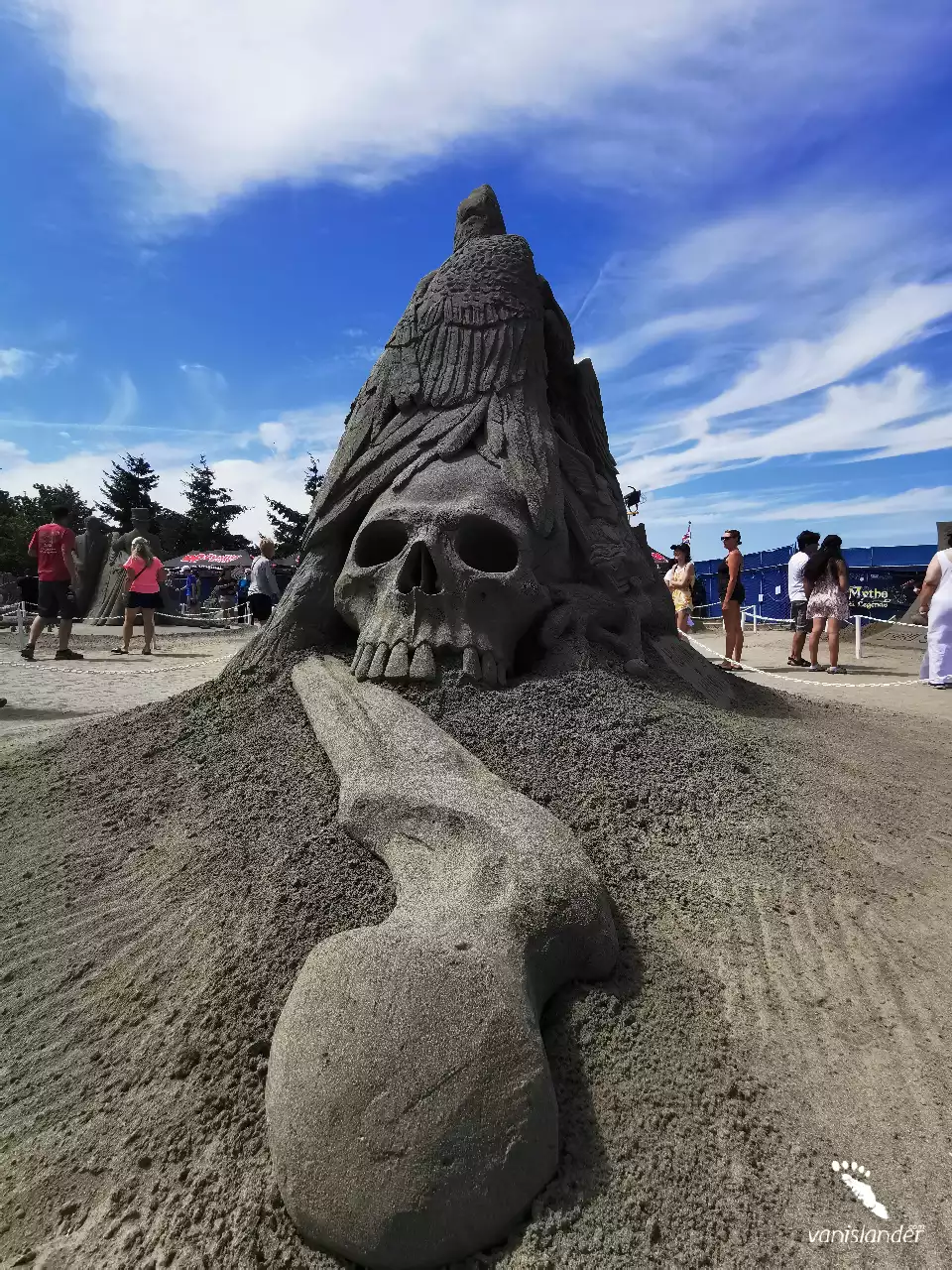 Sand Statue with a skull, Parksville Festival, Vancouver Island