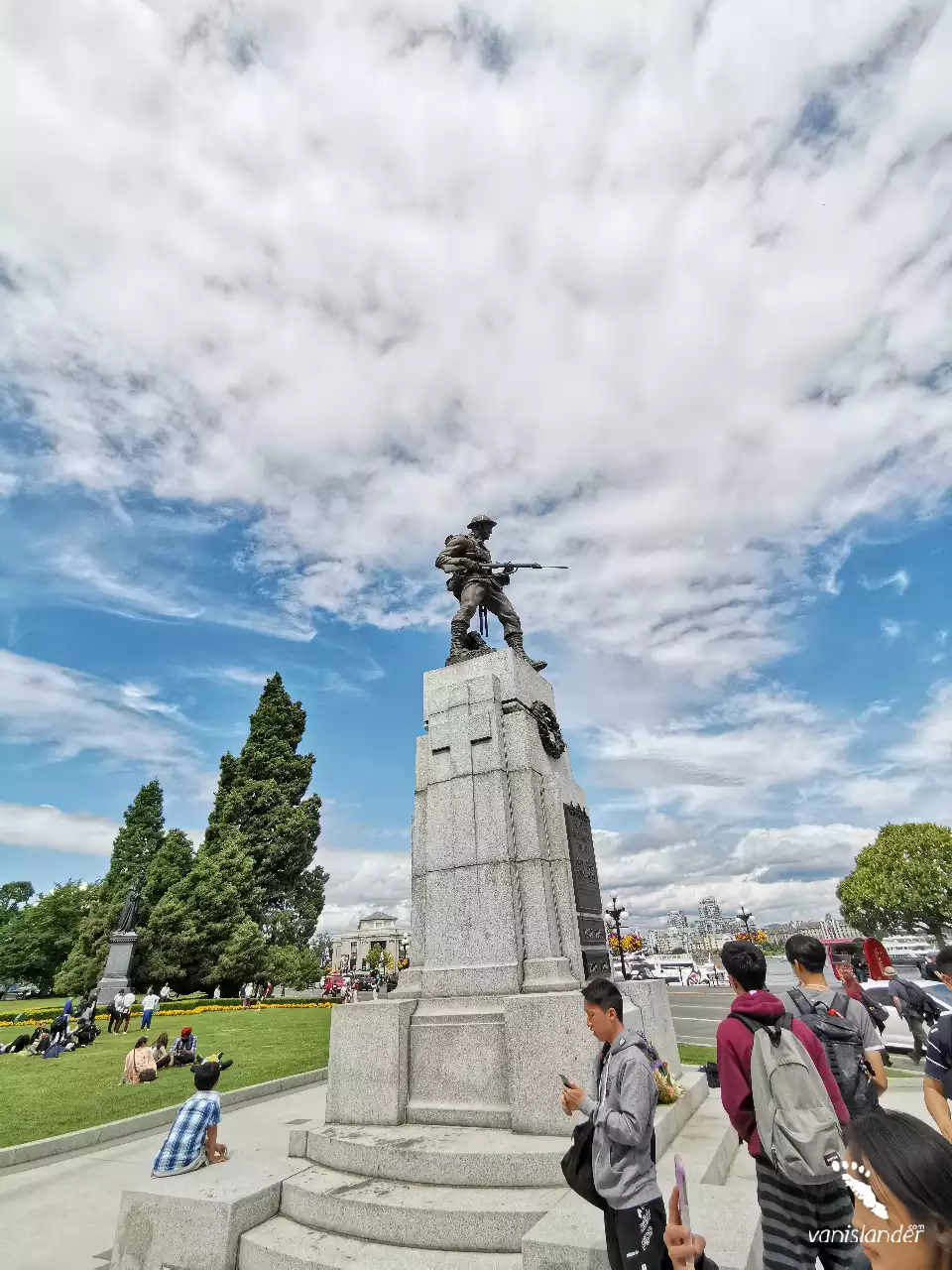 Statue of a soldier in Victoria,  Vancouver Island
