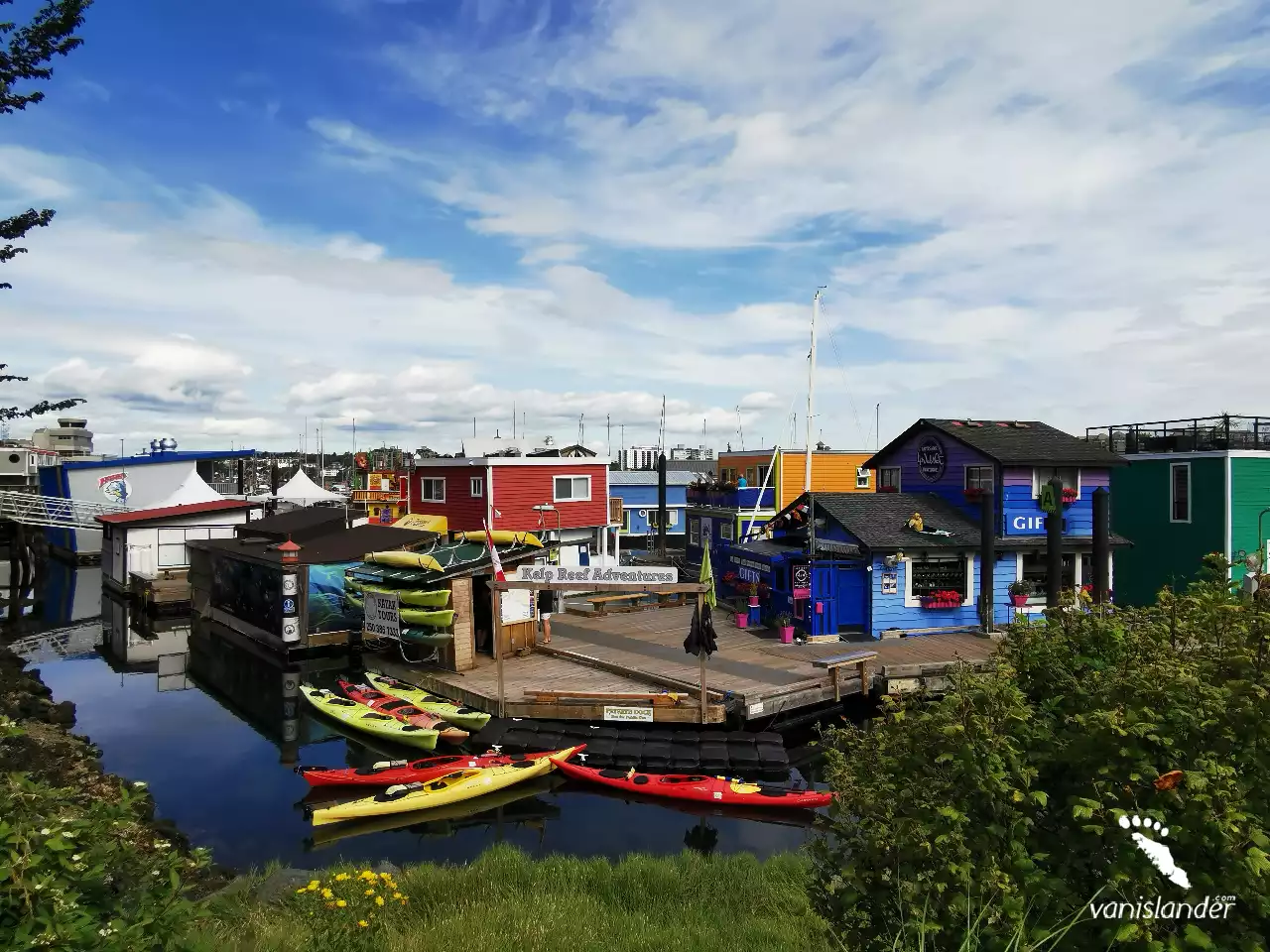 Wide view of Fisherman's Wharf Park - Victoria,  Vancouver Island