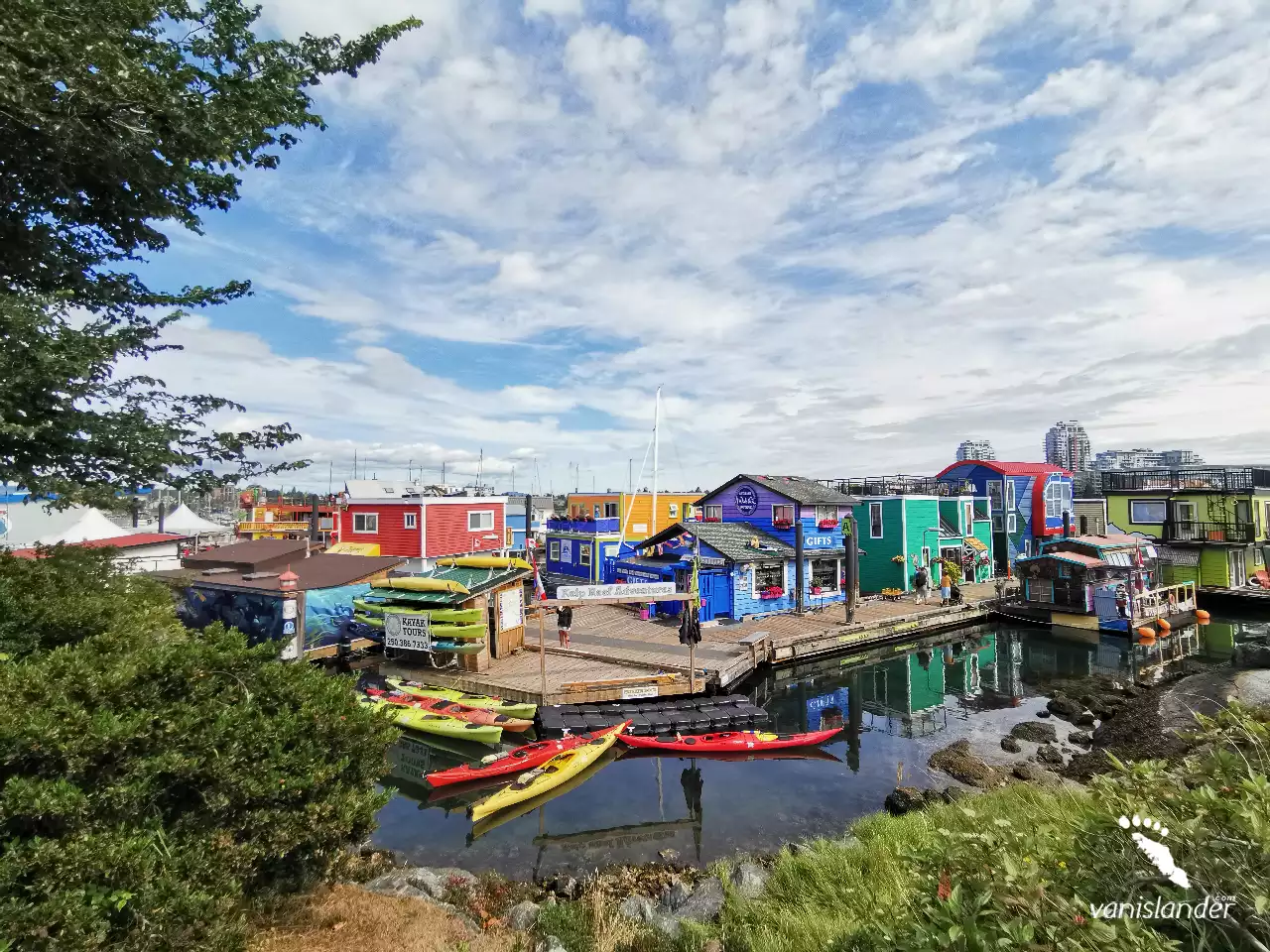 Wide view of Fisherman's Wharf Park - Victoria,  Vancouver Island